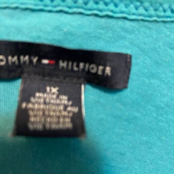 Tommy Hilfiger Aqua Split-Neck cap sleeves top, size 1X - Picture 3 of 4